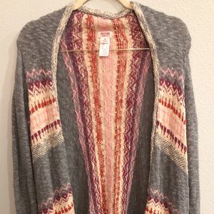 Mossimo Pink and Gray Tribal Cardigan, M
